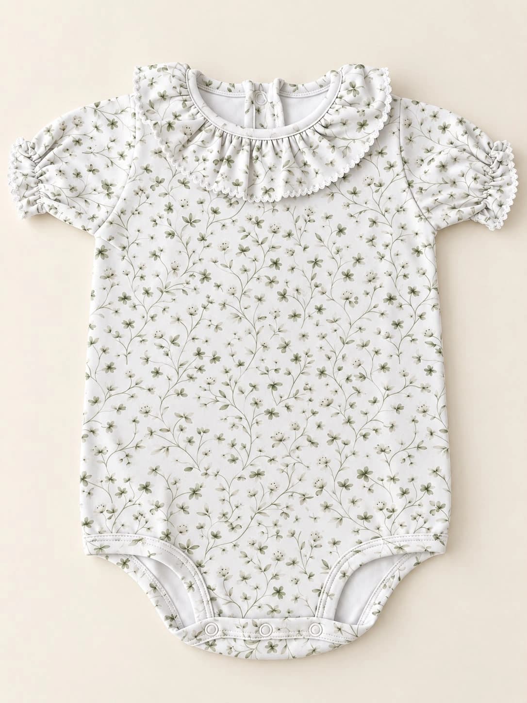 Body com Gola — Floral Verde