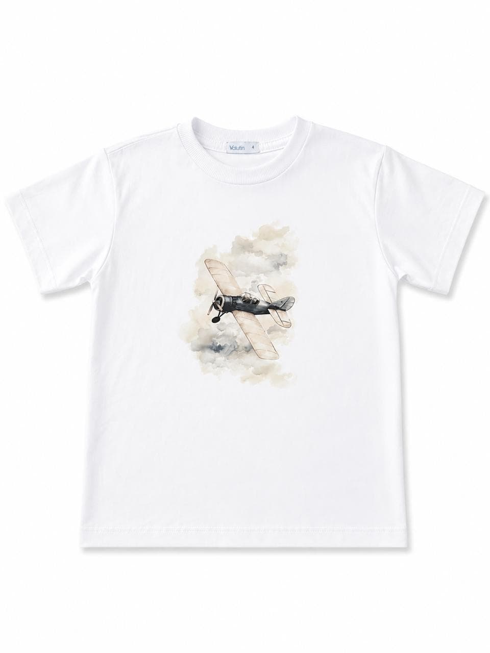 Camiseta Algodão — Avião aquarela — Avião aquarela