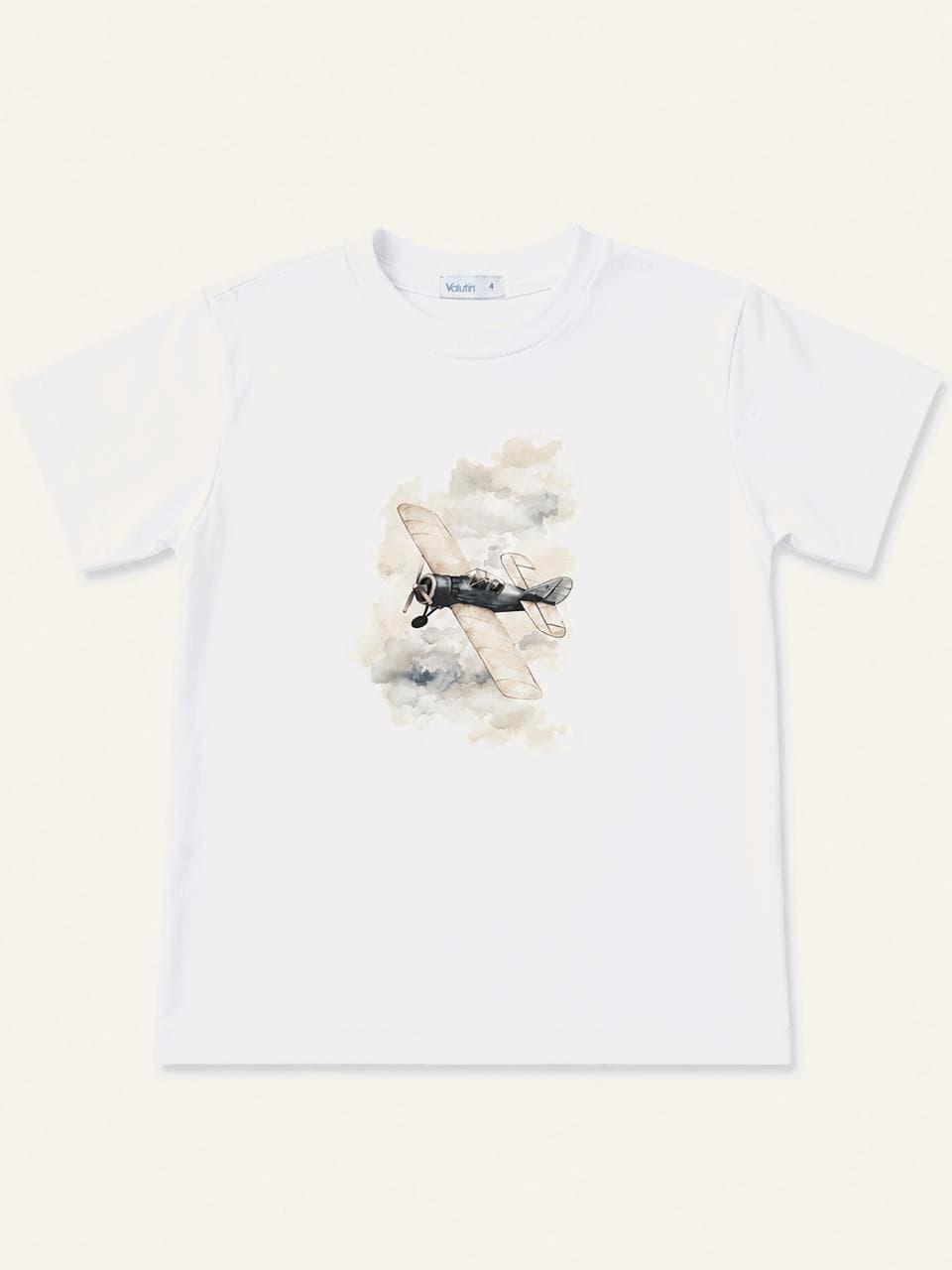 Camiseta Algodão — Avião aquarela — Avião aquarela