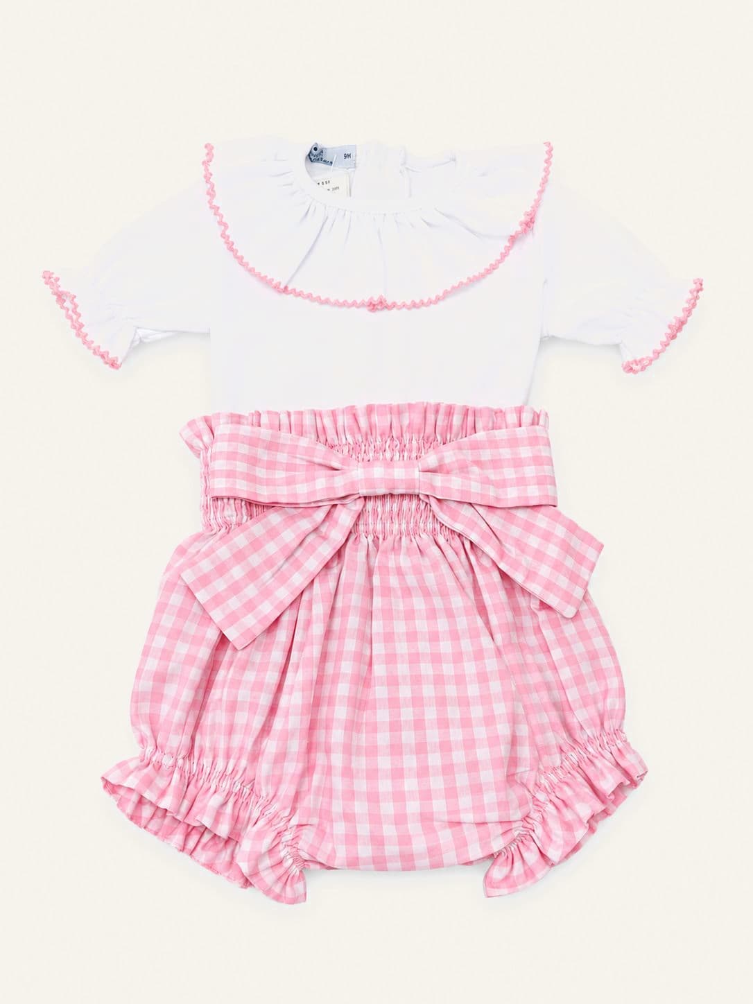 Conjunto Body e Shorts — Xadrez Rosa — Xadrez rosa