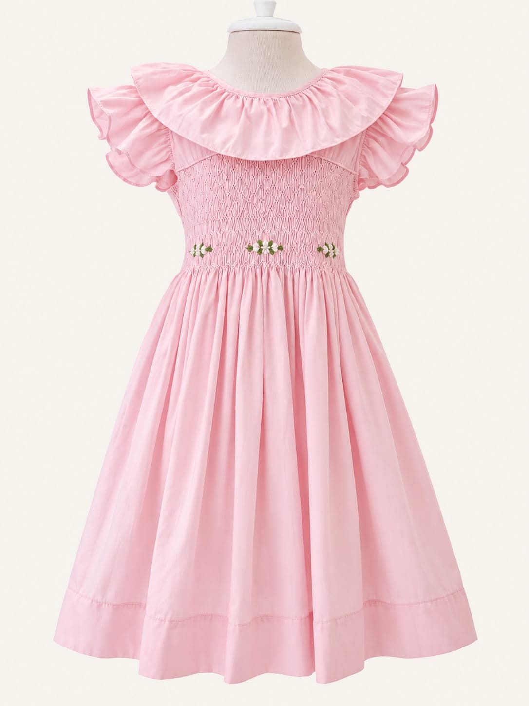 Vestido Rosa com Babados — Frente