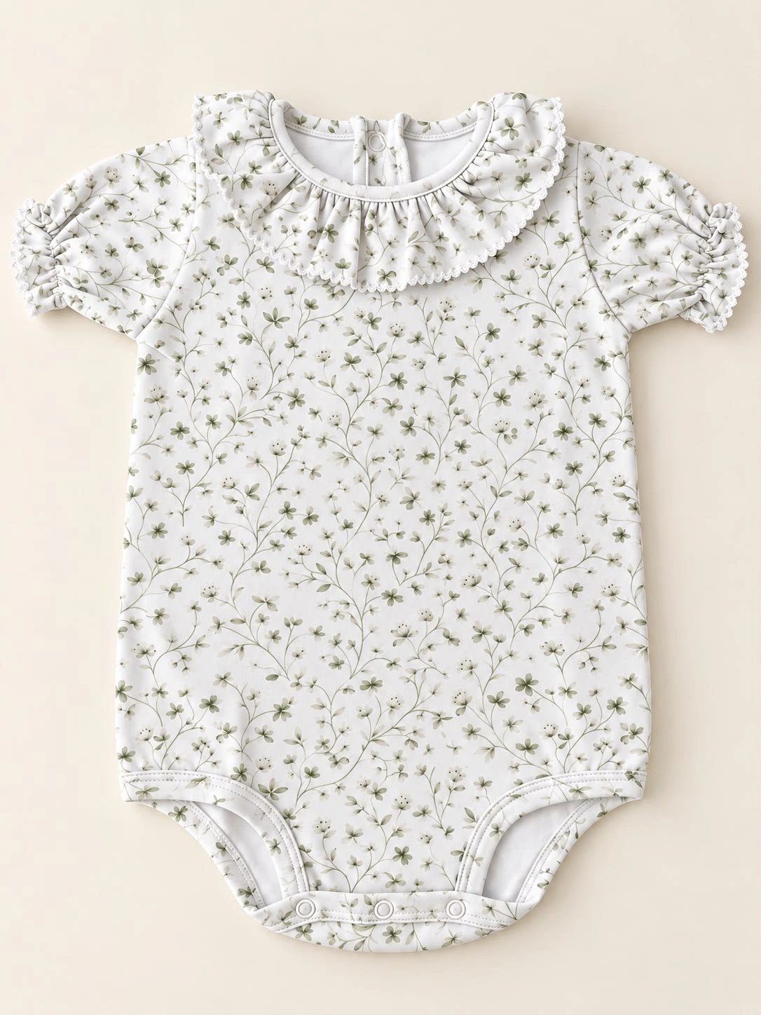 Body com Gola — Floral Verde